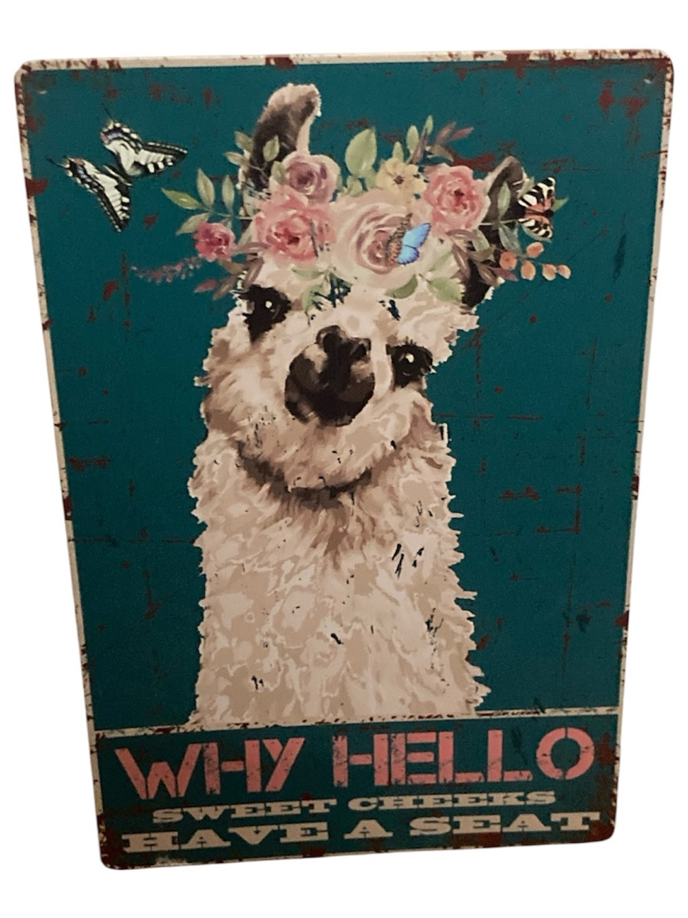 Funny Llama Metal Tin Sign Wall Decor